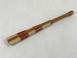 Japanese Folding Fan Sensu Vtg Bamboo Frame Red Yellow Gold Waves Pattern 4D695