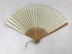 Japanese Folding Fan Sensu Vtg Bamboo Frame Retro Woman Cityscape Design 4D755