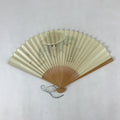 Japanese Folding Fan Sensu Vtg Bamboo Frame Retro Woman Cityscape Design 4D755