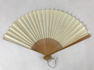 Japanese Folding Fan Sensu Vtg Bamboo Frame Retro Woman Cityscape Design 4D757