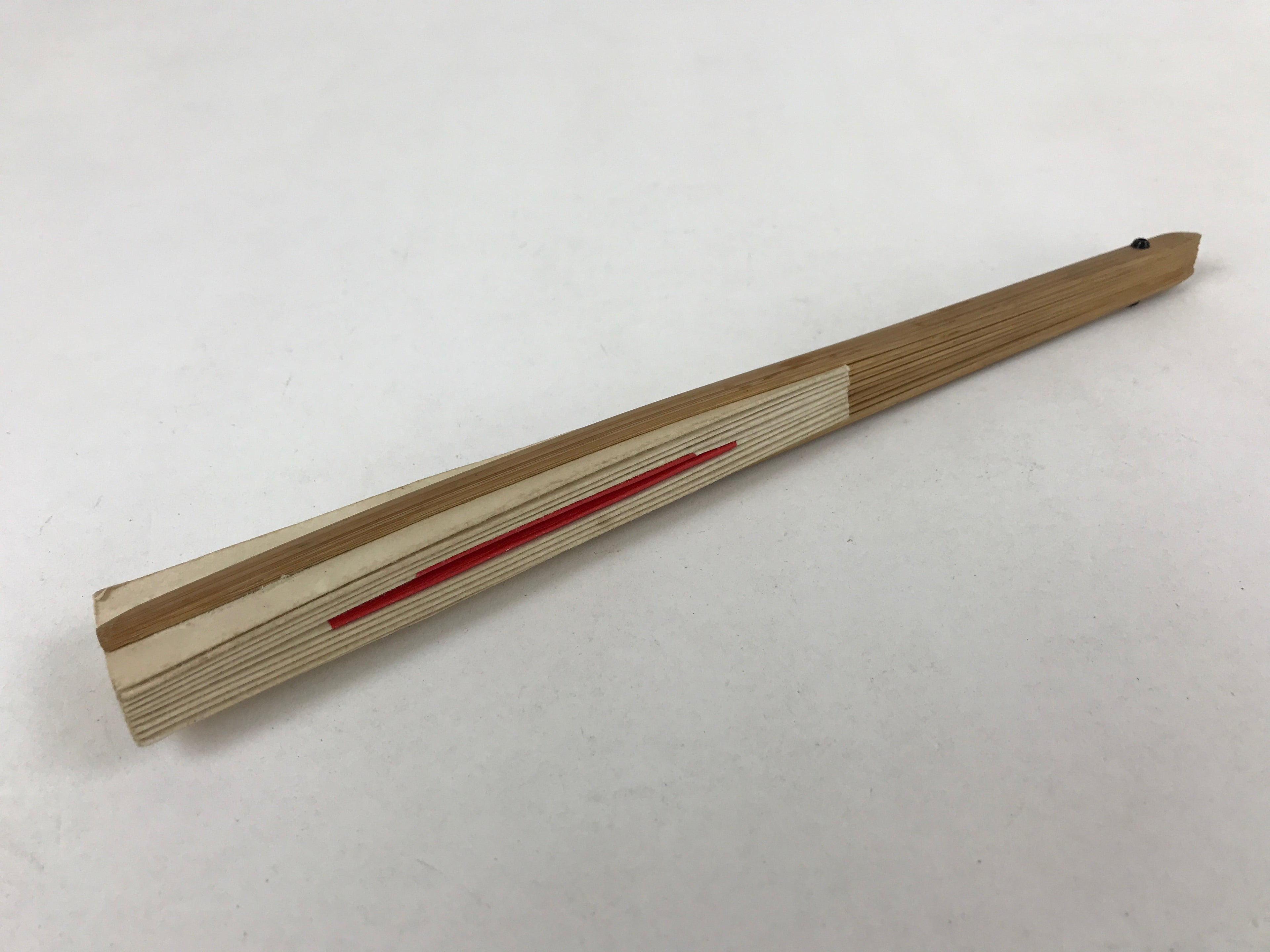 Japanese Folding Fan Sensu Vtg Bamboo Frame Rising Sun National Flag Red 4D738