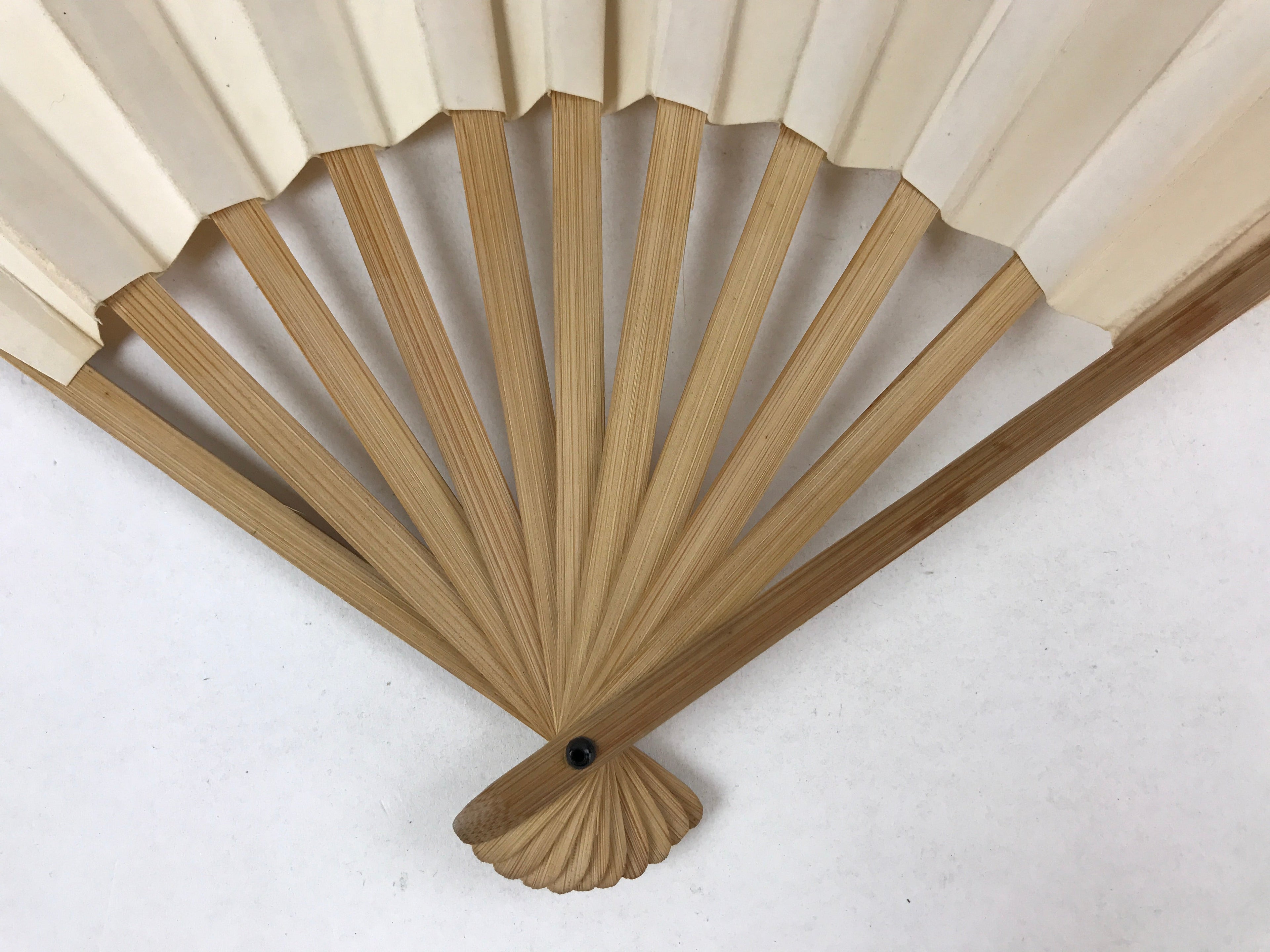 Japanese Folding Fan Sensu Vtg Bamboo Frame Rising Sun National Flag Red 4D738