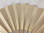 Japanese Folding Fan Sensu Vtg Bamboo Frame Simple Blank Cream White 4D732