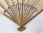 Japanese Folding Fan Sensu Vtg Bamboo Frame Simple Blank Cream White 4D732