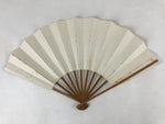 Japanese Folding Fan Sensu Vtg Bamboo Frame Simple Blank White 4D725