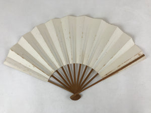 Japanese Folding Fan Sensu Vtg Bamboo Frame Simple Blank White 4D725