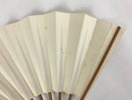 Japanese Folding Fan Sensu Vtg Bamboo Frame Simple Blank White 4D725