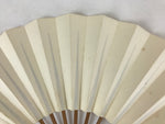 Japanese Folding Fan Sensu Vtg Bamboo Frame Simple Blank White 4D725