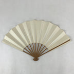 Japanese Folding Fan Sensu Vtg Bamboo Frame Simple Blank White 4D726