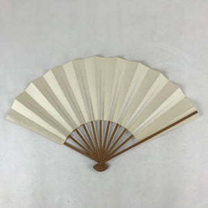 Japanese Folding Fan Sensu Vtg Bamboo Frame Simple Blank White 4D726