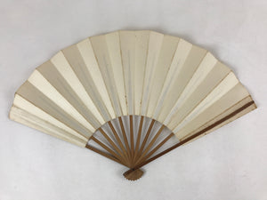 Japanese Folding Fan Sensu Vtg Bamboo Frame Simple Blank White 4D727