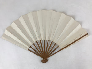 Japanese Folding Fan Sensu Vtg Bamboo Frame Simple Blank White 4D728