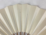 Japanese Folding Fan Sensu Vtg Bamboo Frame Simple Blank White 4D728