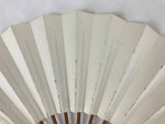 Japanese Folding Fan Sensu Vtg Bamboo Frame Simple Blank White 4D728