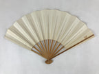 Japanese Folding Fan Sensu Vtg Bamboo Frame Simple Blank White 4D729