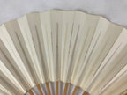 Japanese Folding Fan Sensu Vtg Bamboo Frame Simple Blank White 4D729