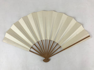 Japanese Folding Fan Sensu Vtg Bamboo Frame Simple Blank White 4D731