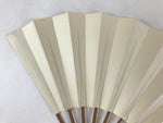 Japanese Folding Fan Sensu Vtg Bamboo Frame Simple Blank White 4D731