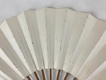 Japanese Folding Fan Sensu Vtg Bamboo Frame Simple Blank White 4D731