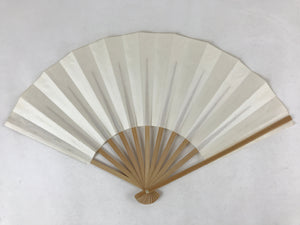 Japanese Folding Fan Sensu Vtg Bamboo Frame Simple Blank White 4D734