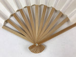 Japanese Folding Fan Sensu Vtg Bamboo Frame Simple Blank White 4D734