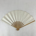 Japanese Folding Fan Sensu Vtg Bamboo Frame Simple Blank White 4D734