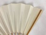 Japanese Folding Fan Sensu Vtg Bamboo Frame Simple Blank White 4D735