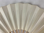 Japanese Folding Fan Sensu Vtg Bamboo Frame Simple Blank White 4D735