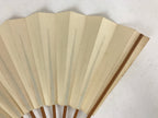 Japanese Folding Fan Sensu Vtg Bamboo Frame Simple Blank White 4D736