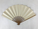 Japanese Folding Fan Sensu Vtg Bamboo Frame Simple Blank White 4D737