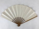 Japanese Folding Fan Sensu Vtg Bamboo Frame Simple Blank White 4D737