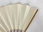 Japanese Folding Fan Sensu Vtg Bamboo Frame Simple Blank White 4D737