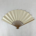 Japanese Folding Fan Sensu Vtg Bamboo Frame Simple Blank White 4D737