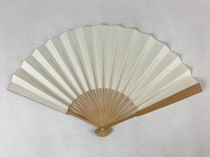 Japanese Folding Fan Sensu Vtg Bamboo Frame Simple Blank White 4D759