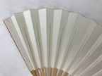 Japanese Folding Fan Sensu Vtg Bamboo Frame Simple Blank White 4D759