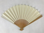 Japanese Folding Fan Sensu Vtg Bamboo Frame Simple Blank White 4D761