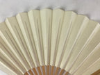 Japanese Folding Fan Sensu Vtg Bamboo Frame Simple Blank White 4D761