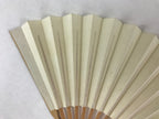 Japanese Folding Fan Sensu Vtg Bamboo Frame Simple Blank White 4D761