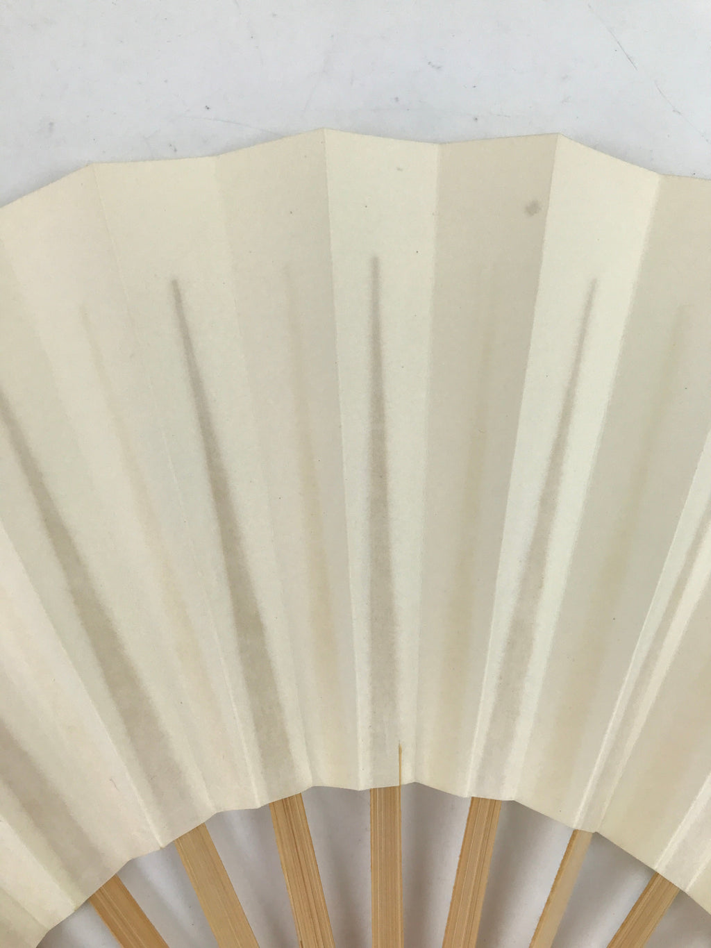 Japanese Folding Fan Sensu Vtg Bamboo Frame Simple Blank White 4D793