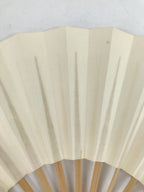 Japanese Folding Fan Sensu Vtg Bamboo Frame Simple Blank White 4D793