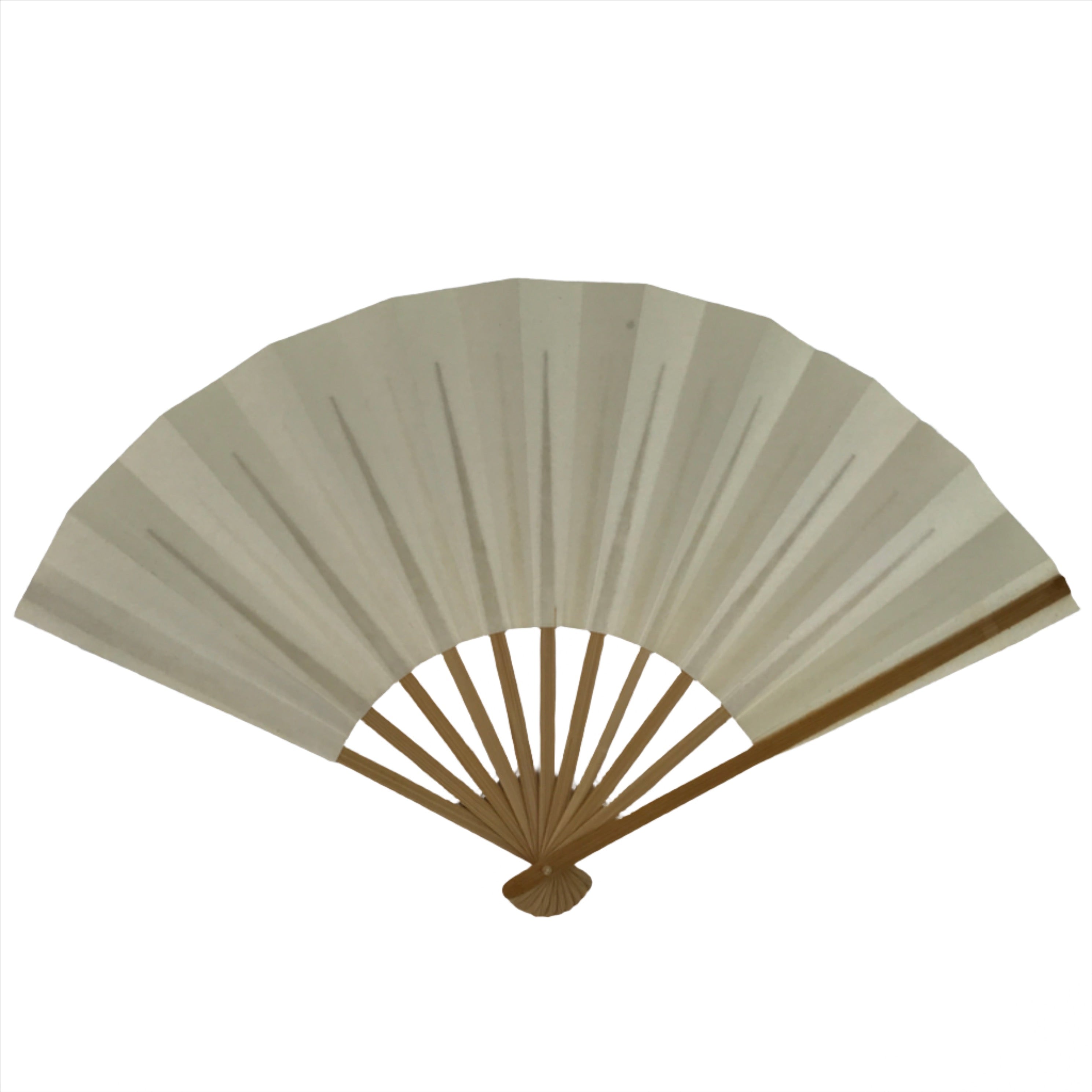 Japanese Folding Fan Sensu Vtg Bamboo Frame Simple Blank White 4D793