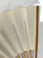 Japanese Folding Fan Sensu Vtg Bamboo Frame Simple Blank White 4D794