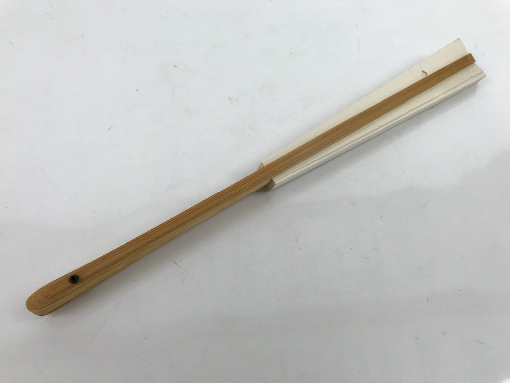 Japanese Folding Fan Sensu Vtg Bamboo Frame Simple Blank White 4D794
