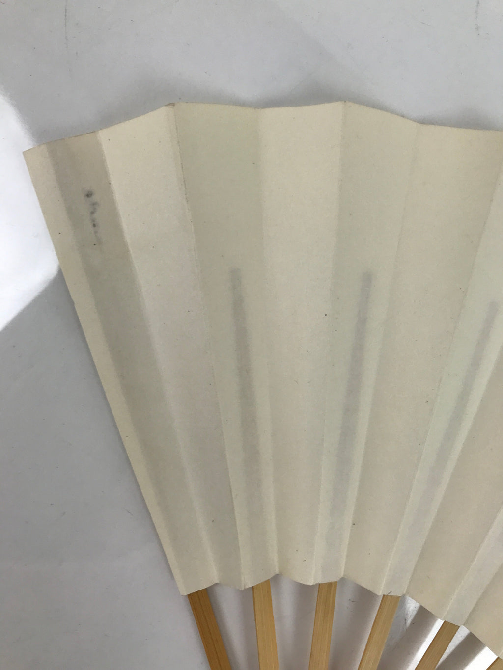 Japanese Folding Fan Sensu Vtg Bamboo Frame Simple Blank White 4D794