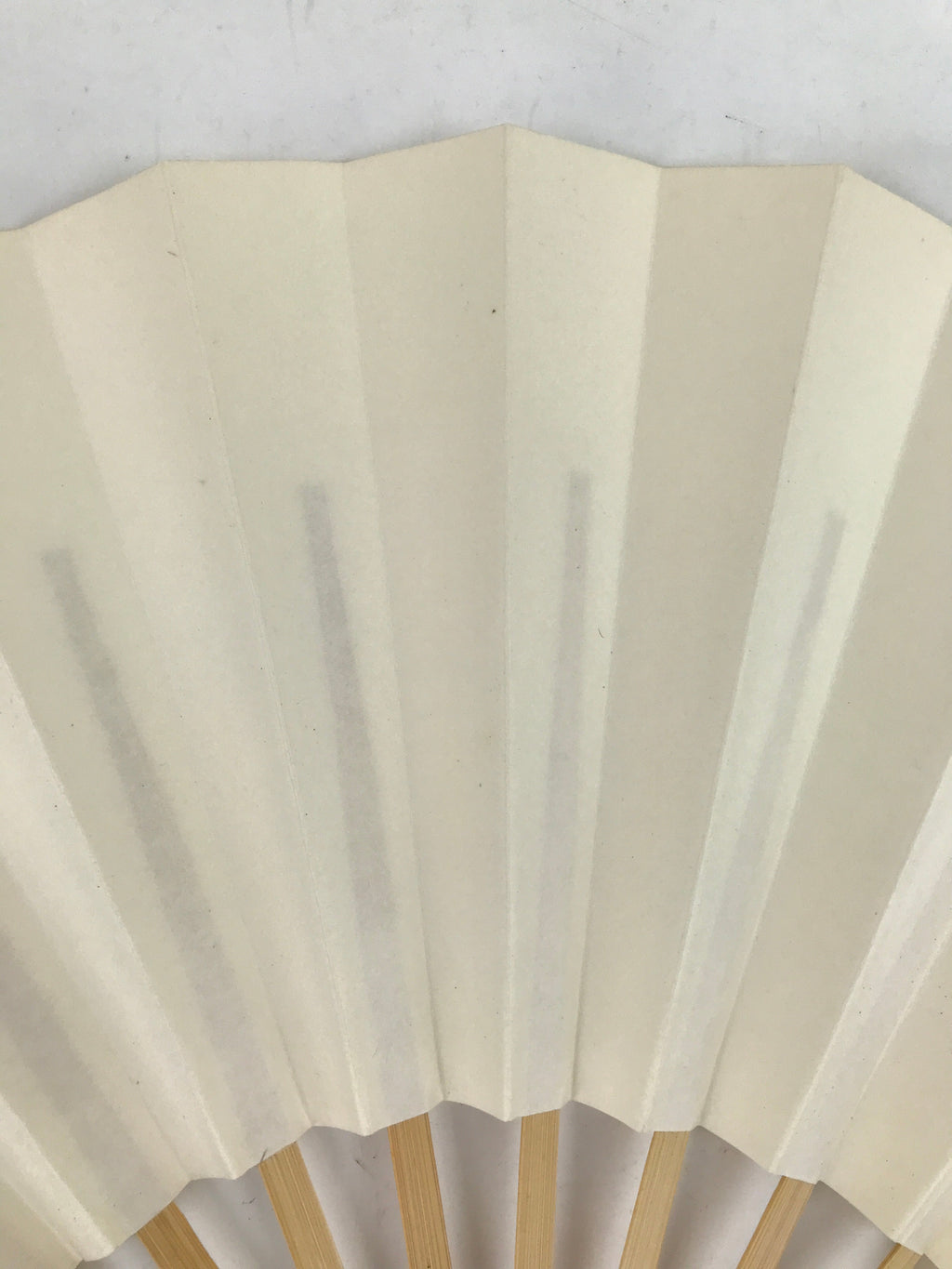 Japanese Folding Fan Sensu Vtg Bamboo Frame Simple Blank White 4D794