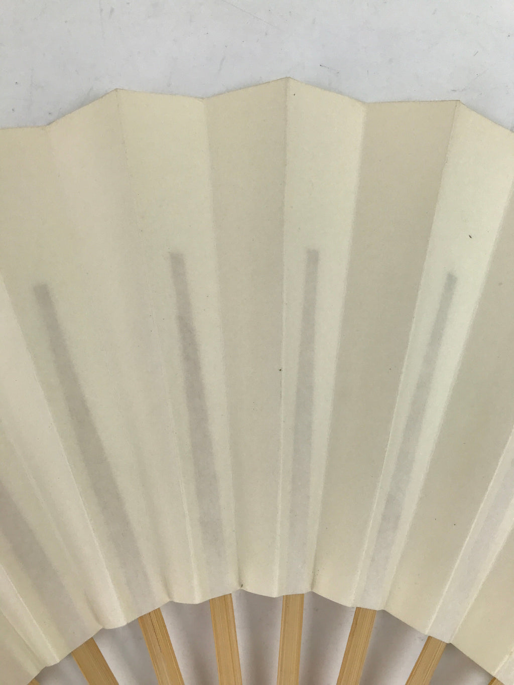 Japanese Folding Fan Sensu Vtg Bamboo Frame Simple Blank White 4D794