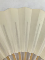 Japanese Folding Fan Sensu Vtg Bamboo Frame Simple Blank White 4D794