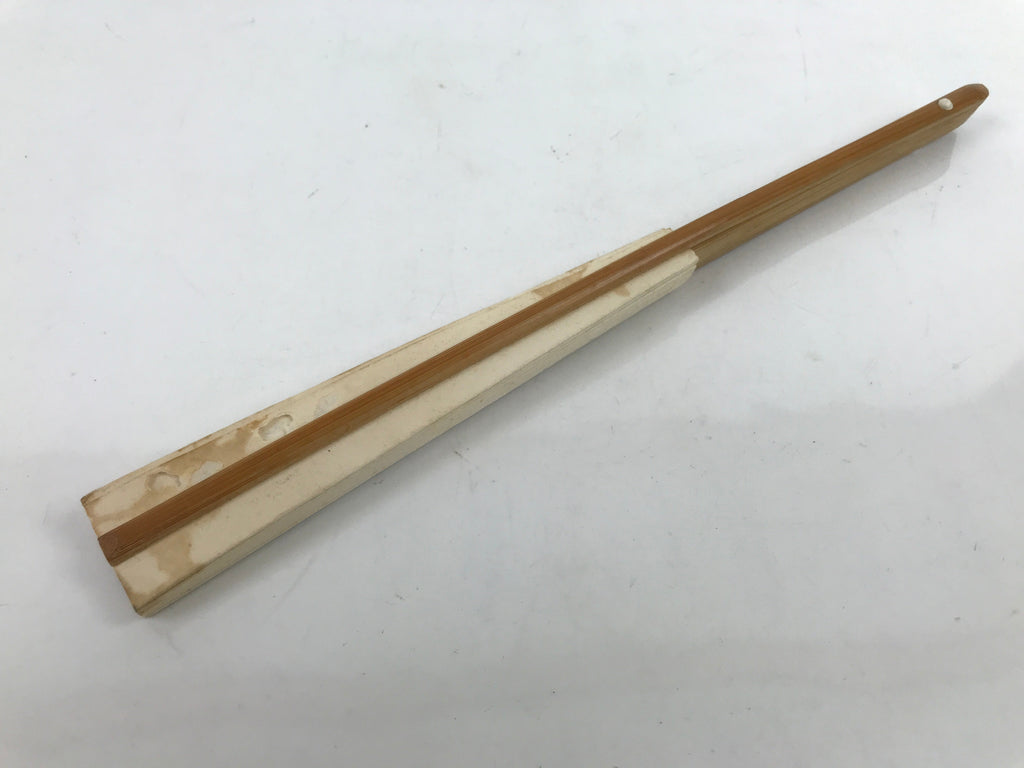 Japanese Folding Fan Sensu Vtg Bamboo Frame Simple Blank White 4D795