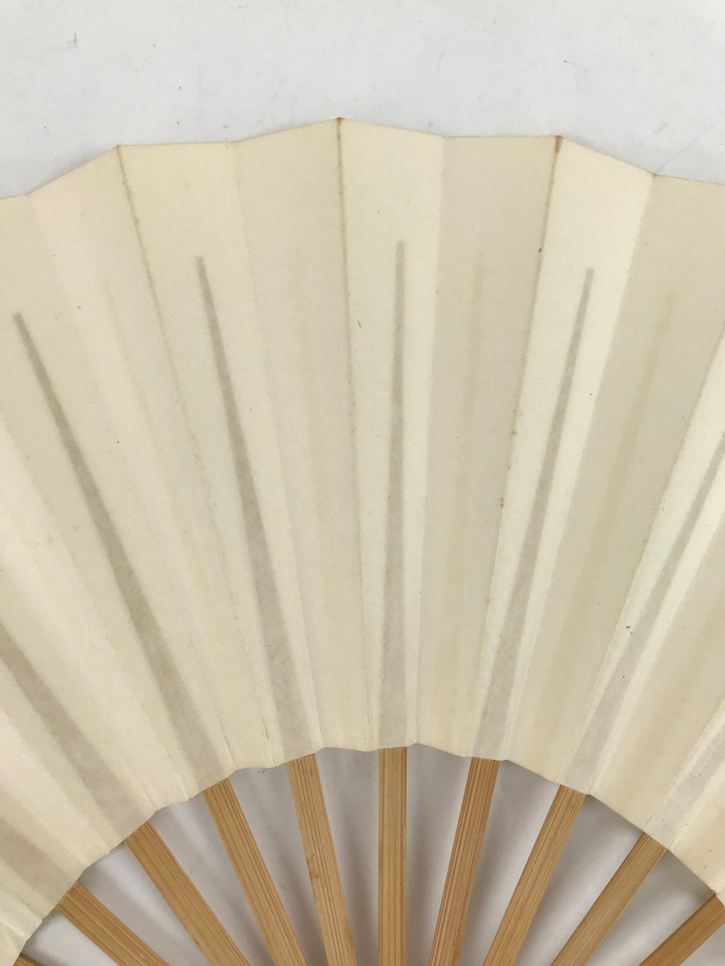 Japanese Folding Fan Sensu Vtg Bamboo Frame Simple Blank White 4D795