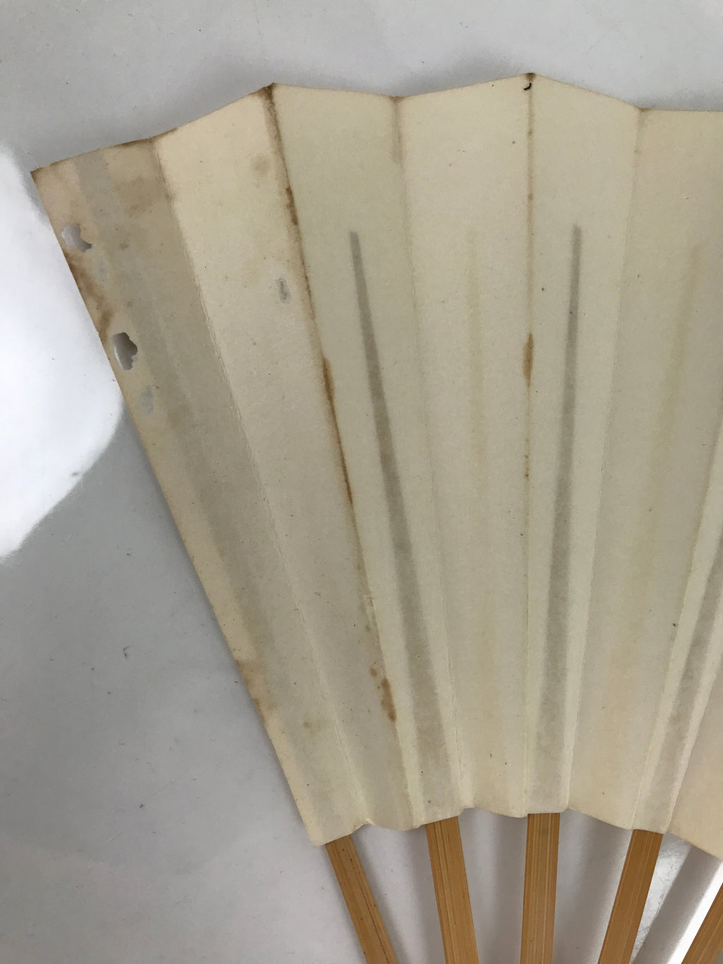 Japanese Folding Fan Sensu Vtg Bamboo Frame Simple Blank White 4D795